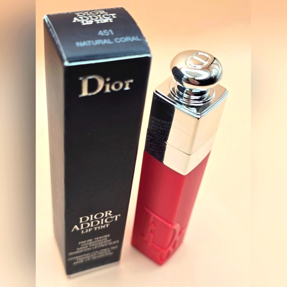 Dior Addict Lip Hydrating Smudge Proof Lip Tint, Natural Coral 451, NIB - Picture 2 of 3